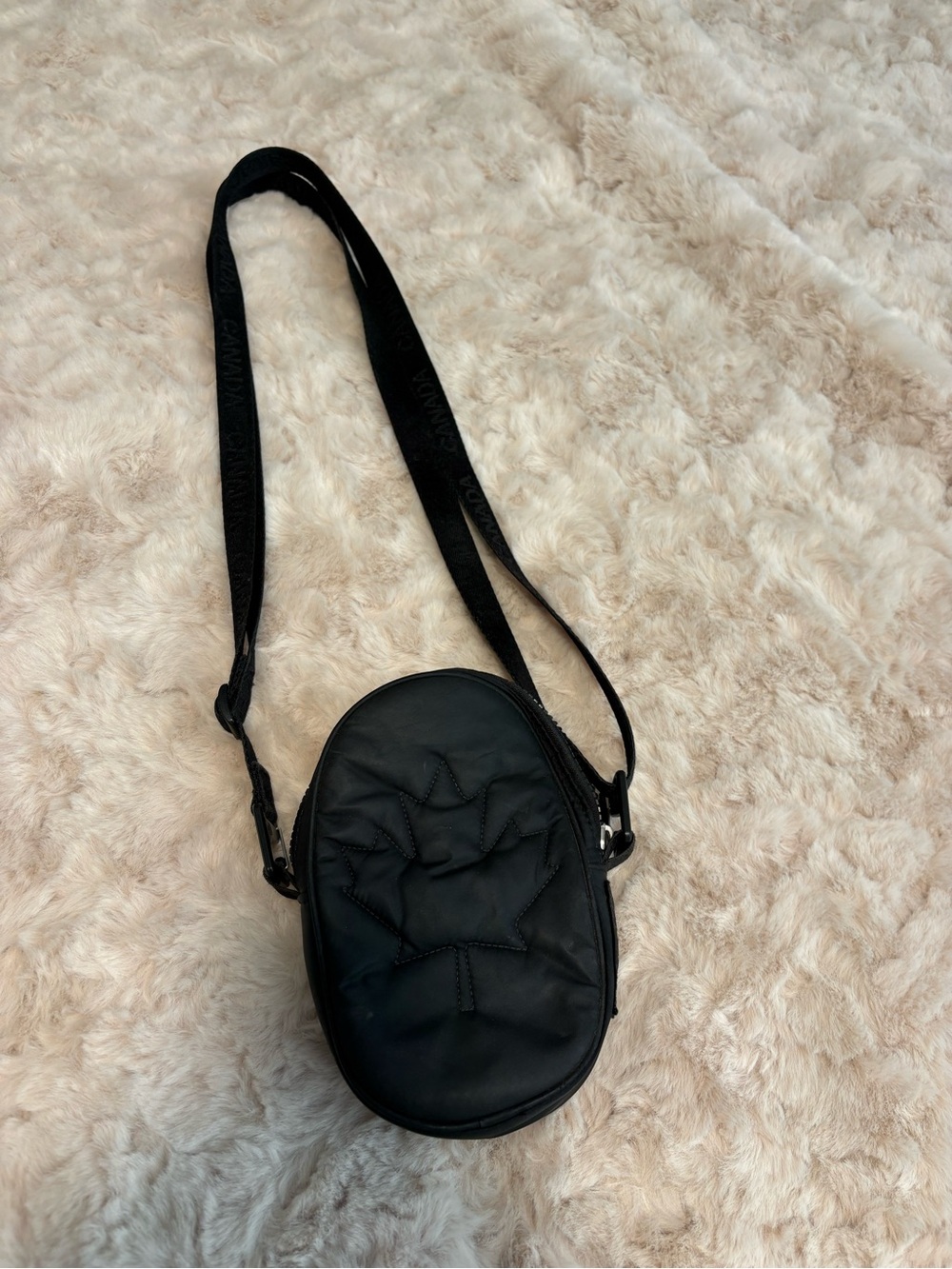 lululemon athletica Black Quilted Oval Crossbody Bag